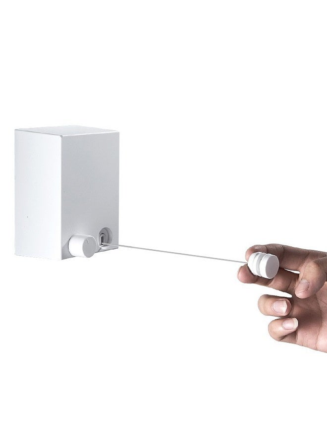 Retractable Wall Mounted Wire Clothesline, White - Image 2