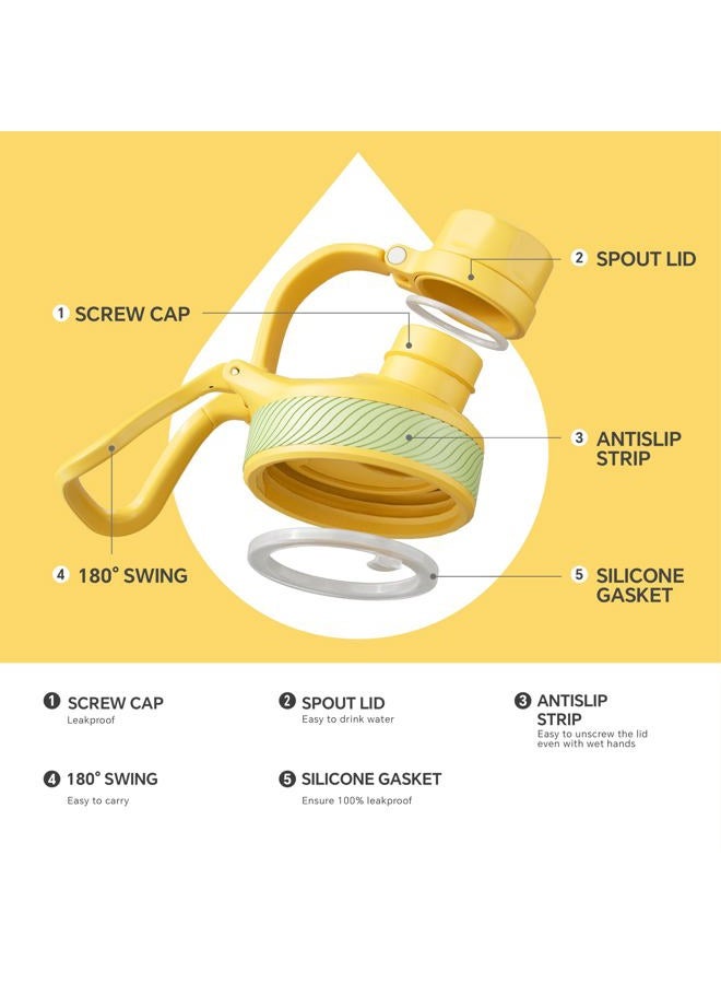 IDEUS Vacuum Insulated Water Bottle, 40 oz Stainless Steel Water Bottles with Straw and Spout Lid, Reusable Metal Water Bottle Leak Proof Gym Water Bottle, BPA-Free(Bright Yellow) - Image 5