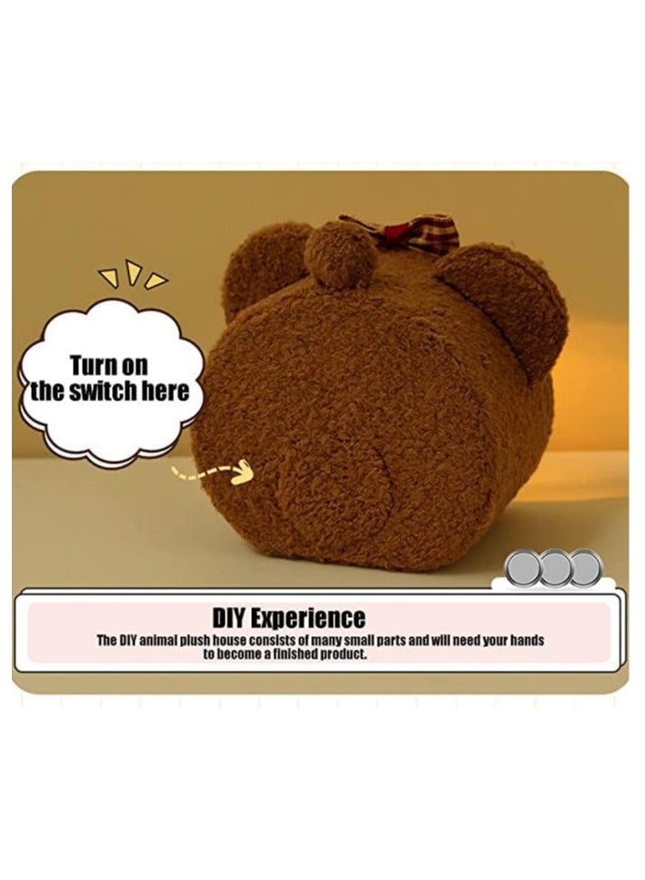 Bear's Home، مجموعة بيت الدمى الصغيرة DIY بيت الدمى الخشبي، طقم منزل صغير مفروش، هدية عيد ميلاد جميلة مصنوعة يدويًا - Image 2