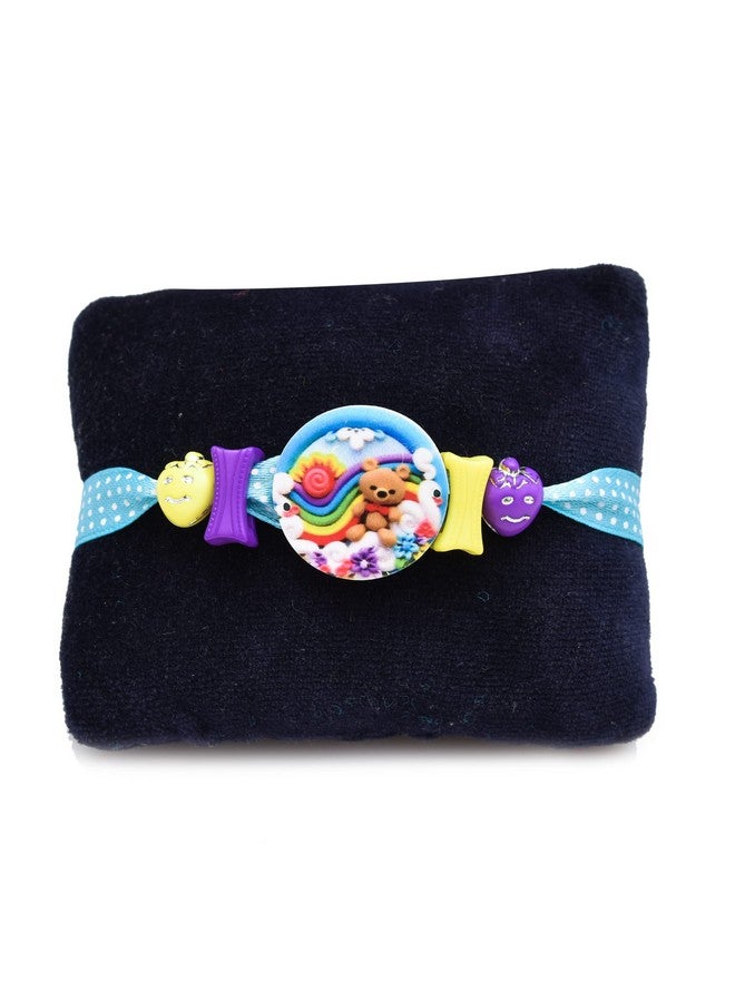 brown leaf ( Pack Of 2 Kids Rakhi Combo Pack Bracelet Thread Rakhi For Raksha Bandhan With Roli Tilak (Style 5) - Image 3