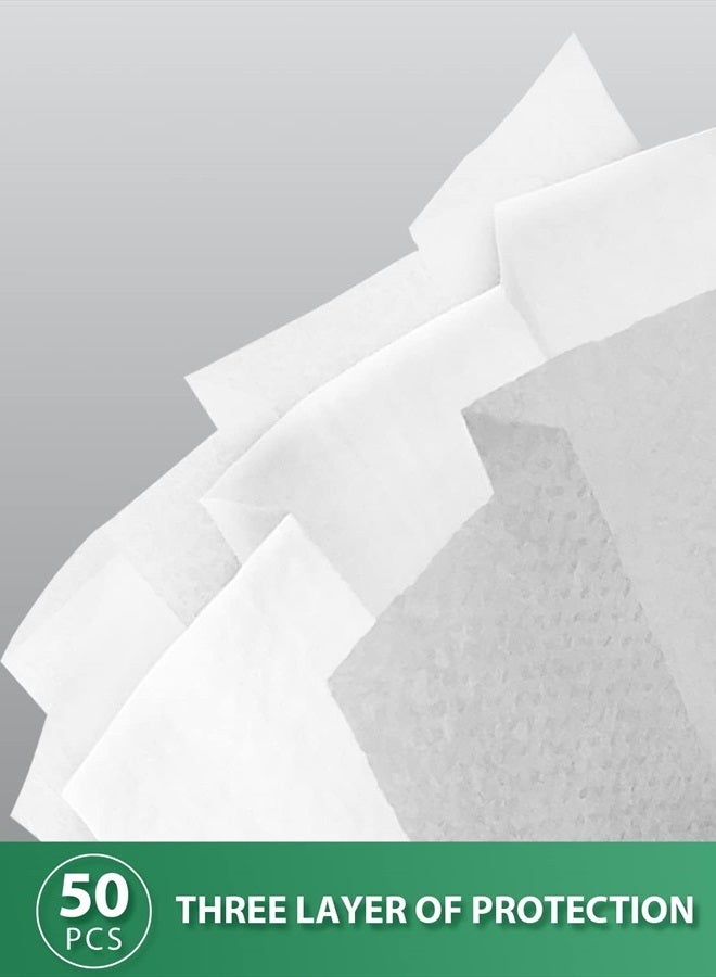 FriCARE Face Masks Disposable Made in USA, ASTM Level 3 Mask Medical Grdade for Home Office School, Soft Antifog Universal Design 50 Pcs - Image 5
