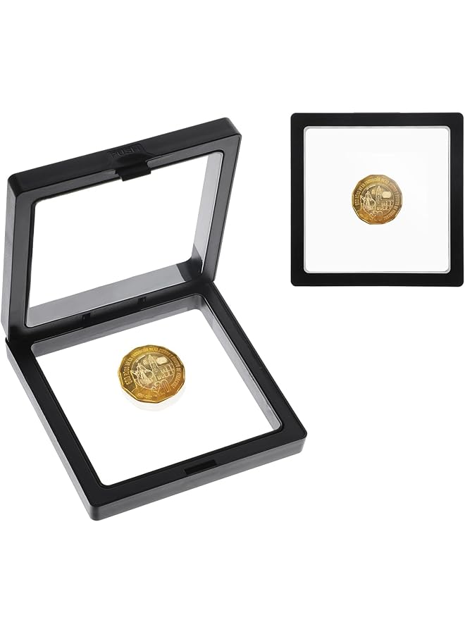 erorex Floating Display Case 20 Pcs Floating Jewelry Frame 7 X 7 X 2 Cm Silicone Frame For Challenge Coins Aa Medallions Jewelry Black - Image 3