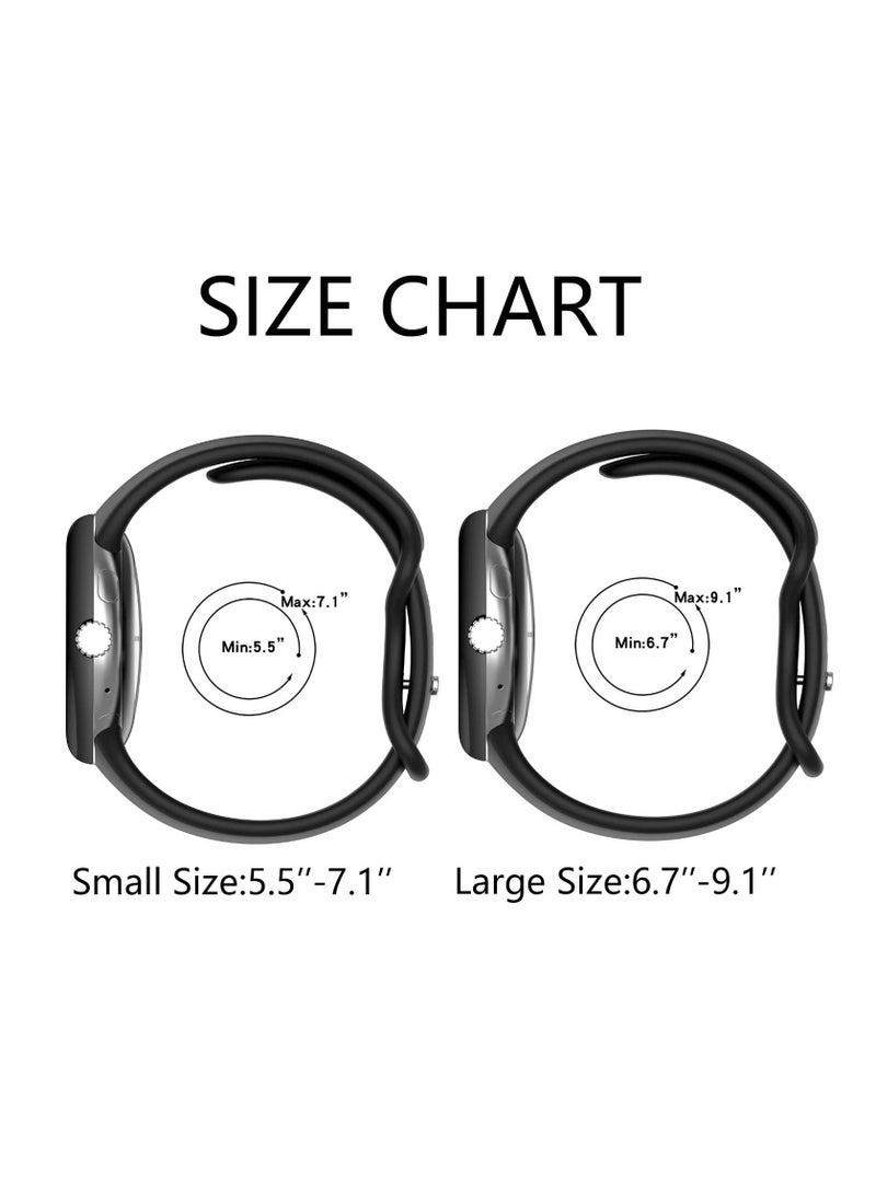 سوار متوافق مع جوجل بيكسل ووتش ، استبدال سوار سيليكون الرياضة مع جوجل بيكسل ووتش ( أسود ل ) - Image 4
