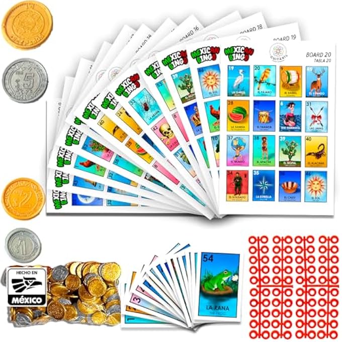 CuitÃ¡xi لعبة Loteria المكسيكية البنغو مع 100 بيزو مكسيكي ل 20 لاعبا Loteria de lujo Mexicana Loteria Mexicana Juegos de mesa الألعاب الإسبانية مكسيكي البنغو لوتيريا لوحة الألعاب - Image 2