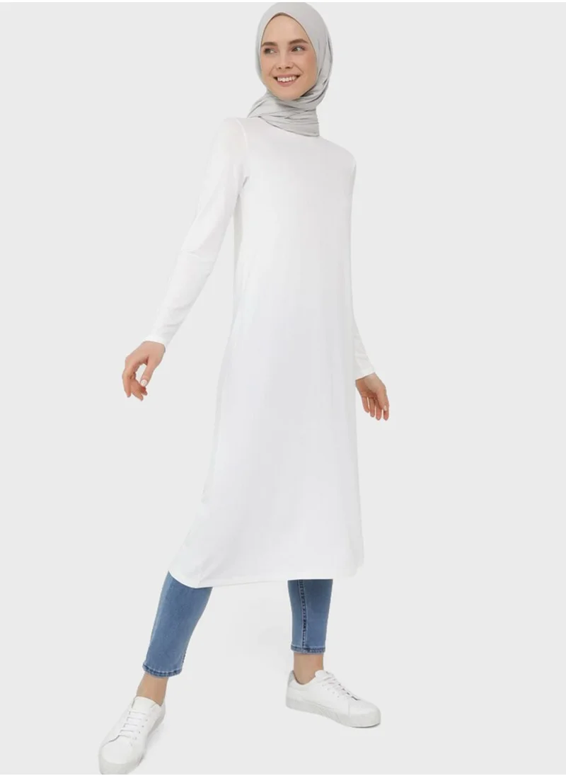 Refka by modanisa Crew Neck Longline Tunic