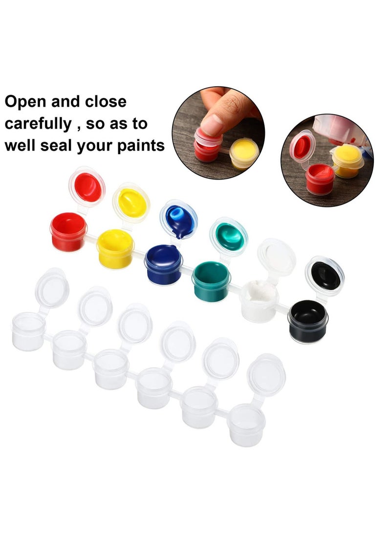 Suntown Empty Paint Strips Paint Cup Pots Clear Storage Containers Painting Arts Crafts Supplies for Classrooms Schools Paintings Art Festivals, 144 Pots in Total 24 Strips (2 ml/ 0.07 oz) - Image 2