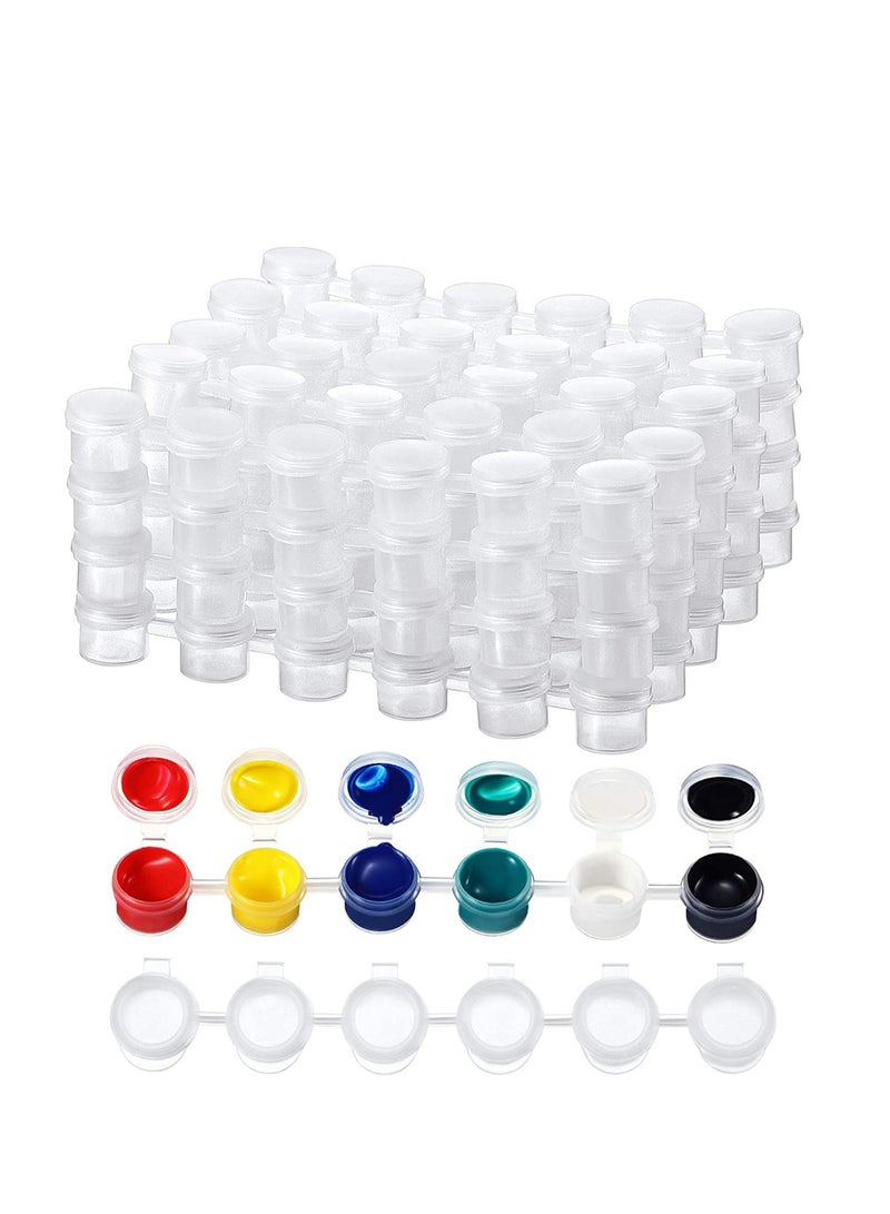 Suntown Empty Paint Strips Paint Cup Pots Clear Storage Containers Painting Arts Crafts Supplies for Classrooms Schools Paintings Art Festivals, 144 Pots in Total 24 Strips (2 ml/ 0.07 oz) - Image 1