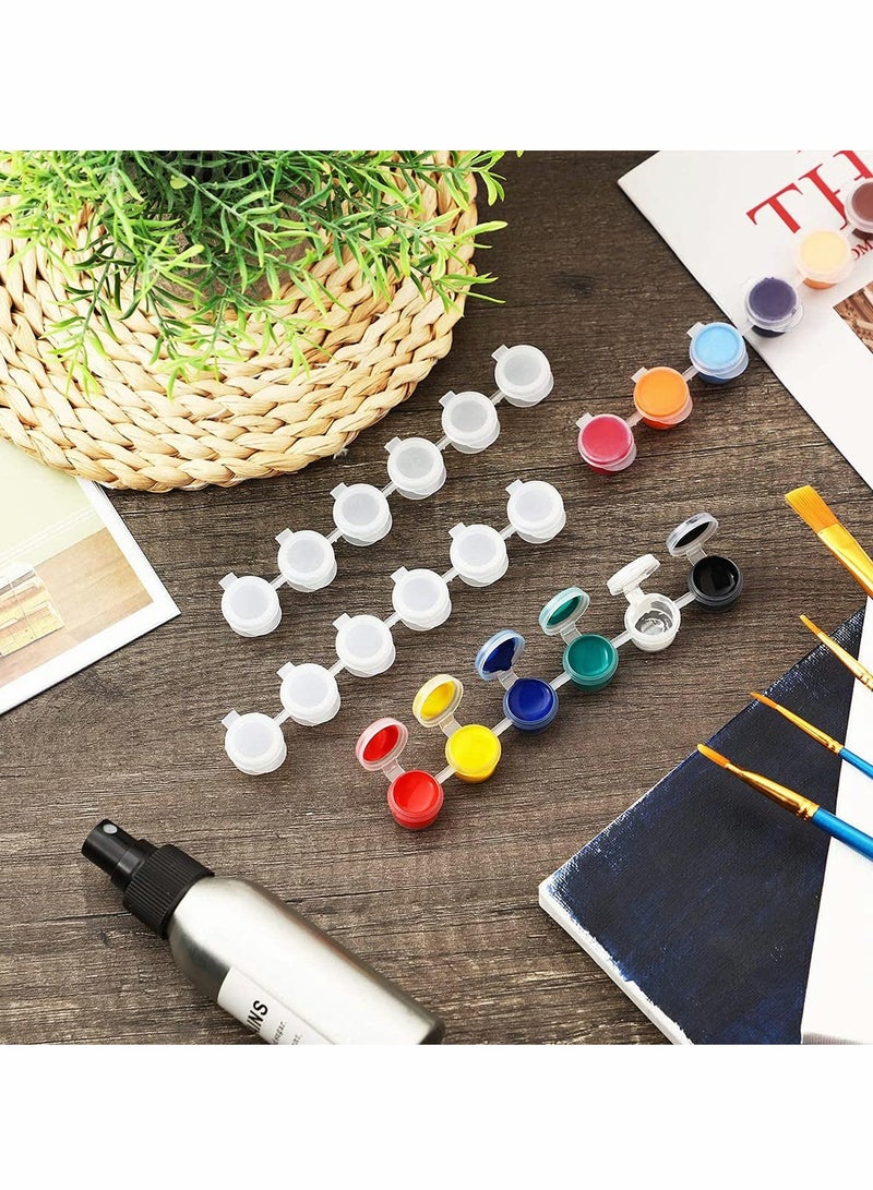 Suntown Empty Paint Strips Paint Cup Pots Clear Storage Containers Painting Arts Crafts Supplies for Classrooms Schools Paintings Art Festivals, 144 Pots in Total 24 Strips (2 ml/ 0.07 oz) - Image 5