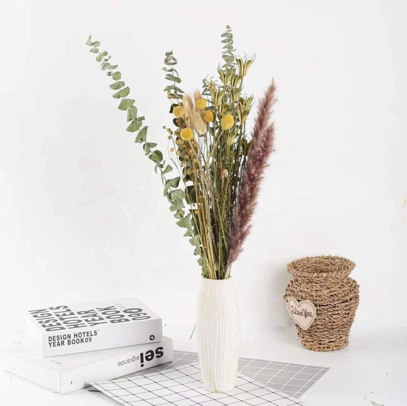 Bluejw YOPIN 389 Dried Flowers Mixed Pampas Grass Bouquet - Natural Dried Plants Floral Arrangement Home Decor - Image 4