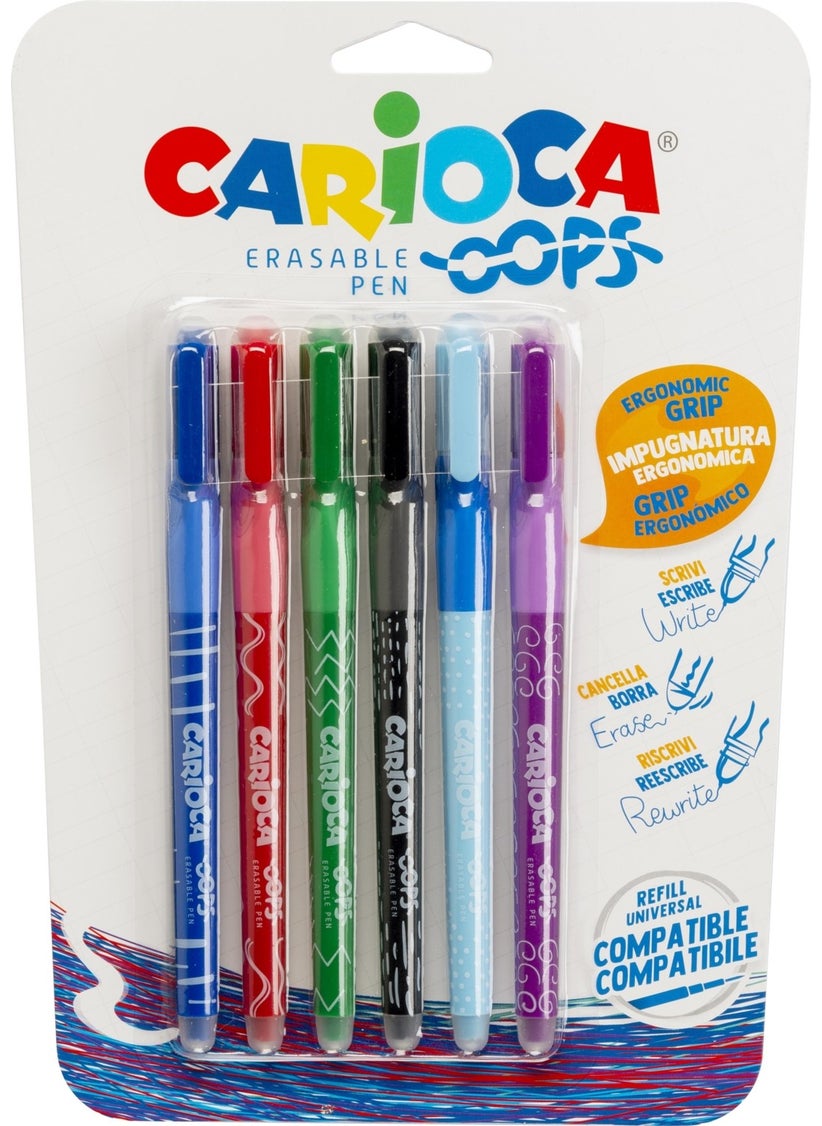 Oops Erasable Ballpoint Pen 6 Pack Blister - pzsku/ZF8D92FB8EC5771BD169DZ/45/_/1740644723/2ecaad08-1f20-4b9c-bff0-46aae4b88c71