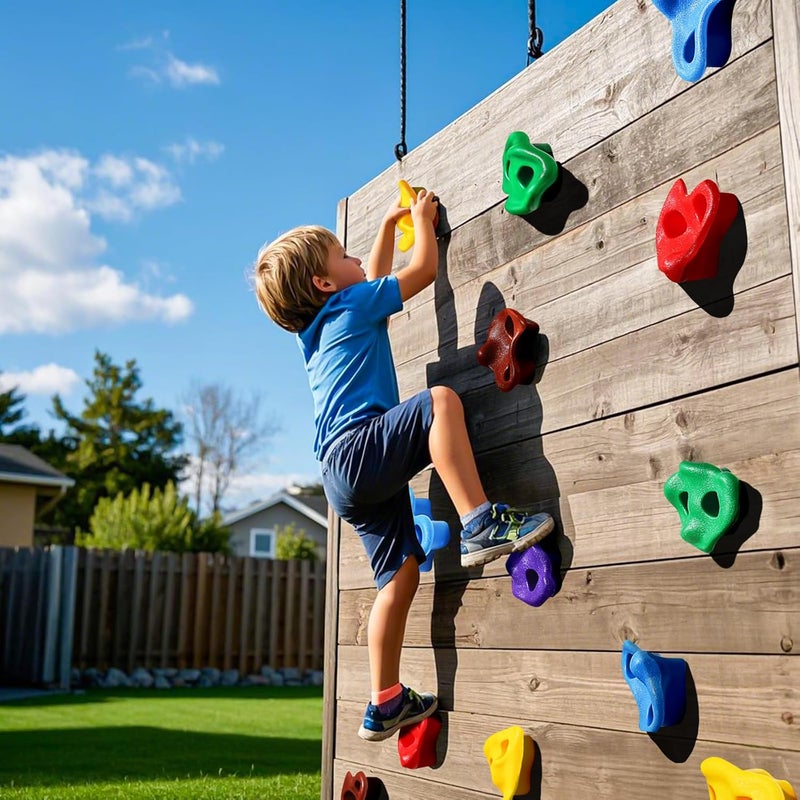 TOPNEW 25PCS Rock Climbing Holds for Kids, Large Climbing Holds for Play Set, Swingset - Adult Rock Wall Holds with Mounting Hardware for Indoor Outdoor Rock Climbing Wall - Image 5