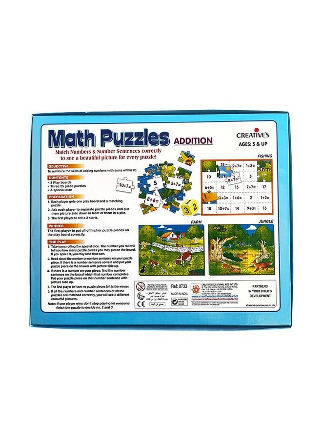 Creative's Creative's Math Puzzle Addition | Reinforce Adding Number Skills | Learning & Educational | Jigsaw Puzzles & Board Games | Early Learning | Math Puzzles Series for Ages 5 &Up  - Image 3