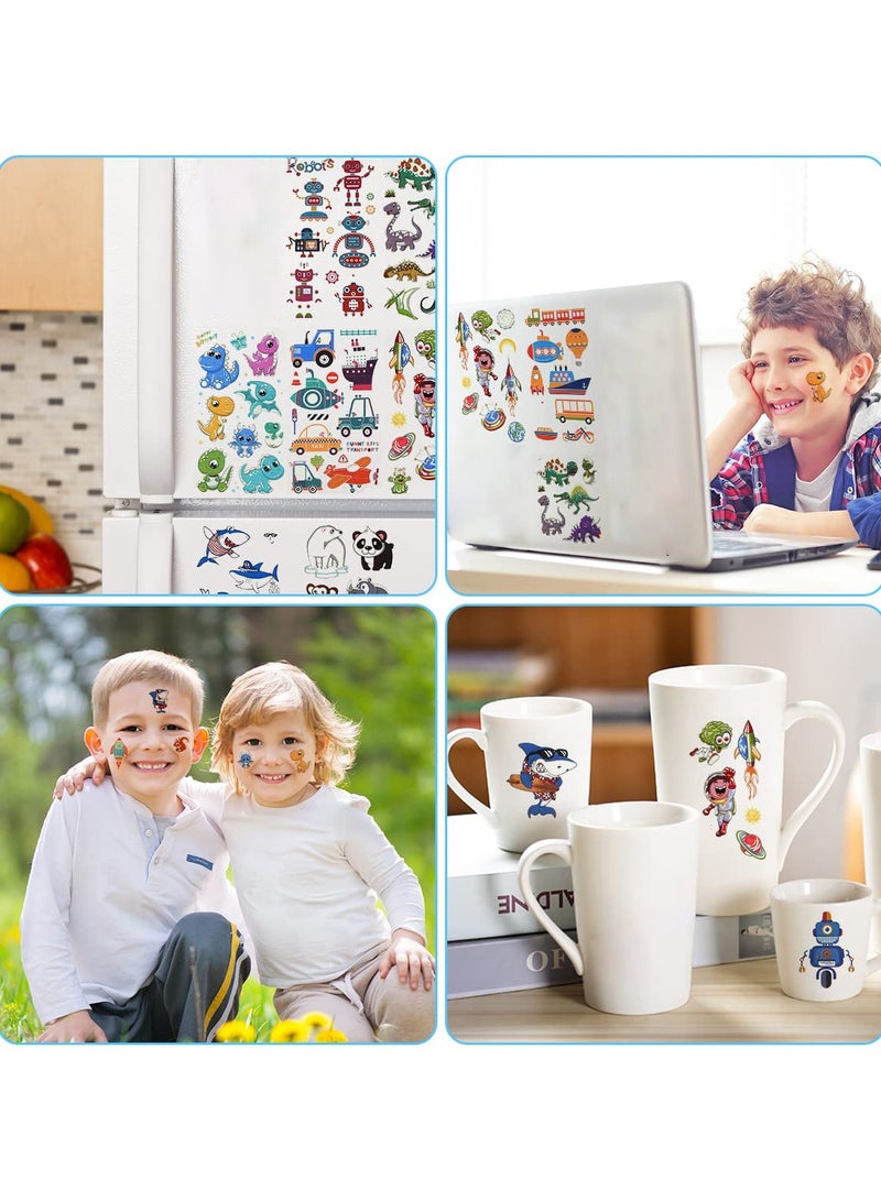 قوس قزح أورينبو وشم مؤقت للأطفال 40 ورقة تتوهج في الظلام، ملصقات وشم كرتونية مختلطة الأنماط، وشم مضيء مع حيوانات قرش وديناصور وشم روبوت فضائي مزيف لمستلزمات الحفلات - Image 5