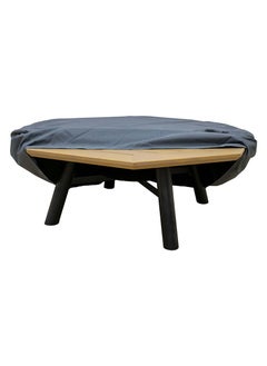 NABCO Light Octagon Wood-Burning Fire Pit Table for Patio – 135x135x52 cm, Outdoor Dining Table with Fire Pit, Durable for Backyard or Garden, Natural Teak/Black  - Image 4