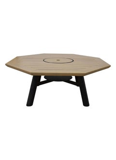 NABCO Light Octagon Wood-Burning Fire Pit Table for Patio – 135x135x52 cm, Outdoor Dining Table with Fire Pit, Durable for Backyard or Garden, Natural Teak/Black  - Image 5