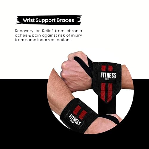 Chubs Wrist Supporter for Gym Wrist Band for Men Gym & Women with Thumb Loop Straps - Wrist Wrap Gym Accessories for Men Hand Grip & Wrist Support Sports Straps for Gym, Weightlifting (Maroon).. - Image 4