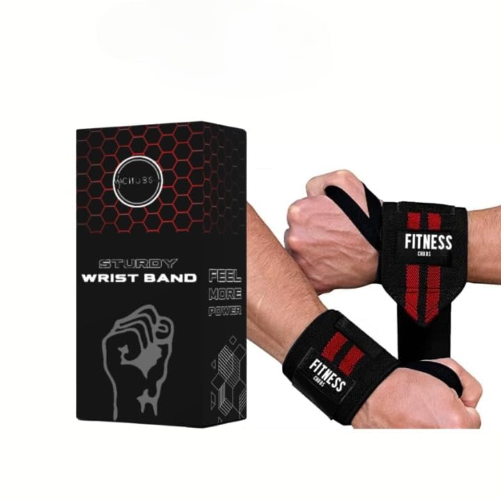Chubs Wrist Supporter for Gym Wrist Band for Men Gym & Women with Thumb Loop Straps - Wrist Wrap Gym Accessories for Men Hand Grip & Wrist Support Sports Straps for Gym, Weightlifting (Maroon).. - Image 1