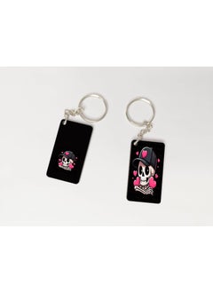 OUTFITQUE Premium Pack of 2 Anime153 Printed Long Keychain For Bike Scooty Car MDF Keyholder