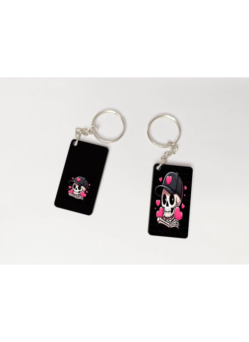 OUTFITQUE - OUTFITQUE Premium Pack of 2 Anime153 Printed Long Keychain For Bike Scooty Car MDF Keyholder - Image 1