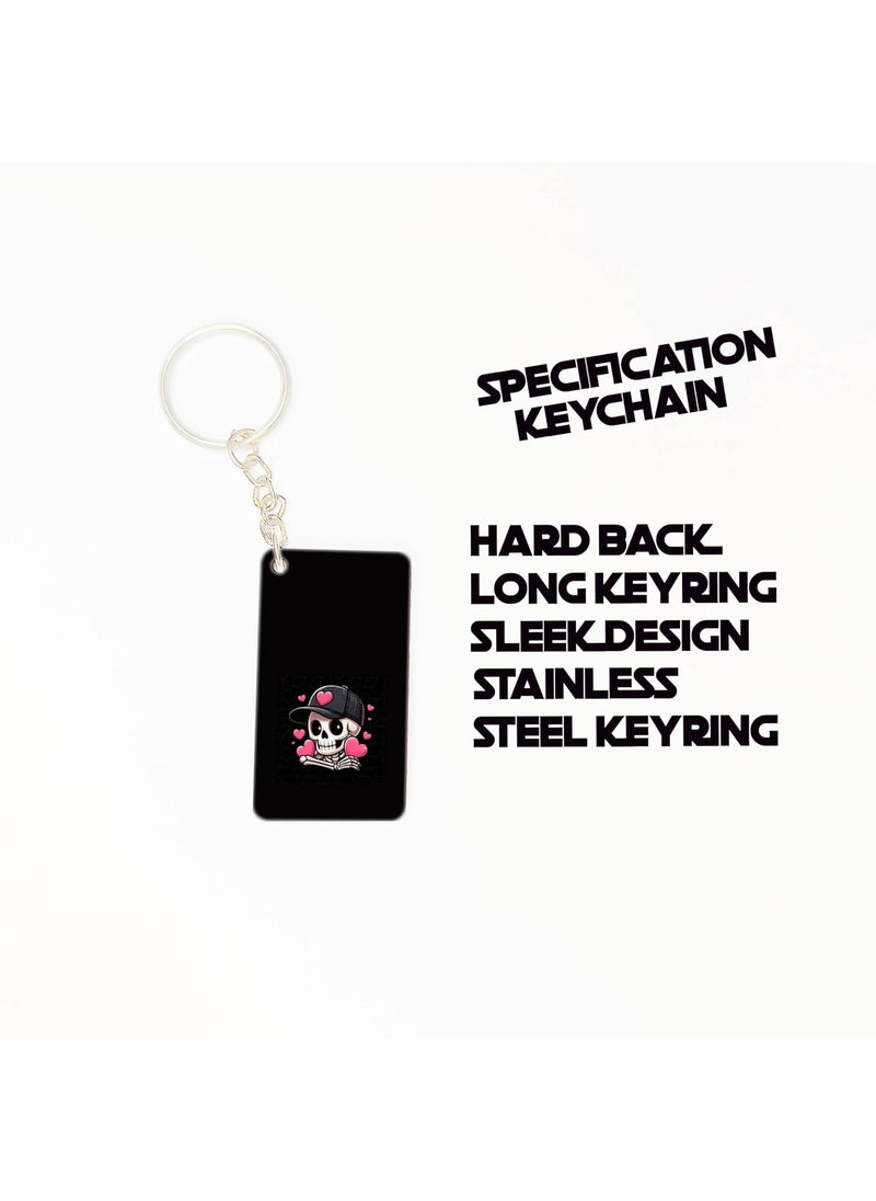 OUTFITQUE - OUTFITQUE Premium Pack of 2 Anime153 Printed Long Keychain For Bike Scooty Car MDF Keyholder - Image 1