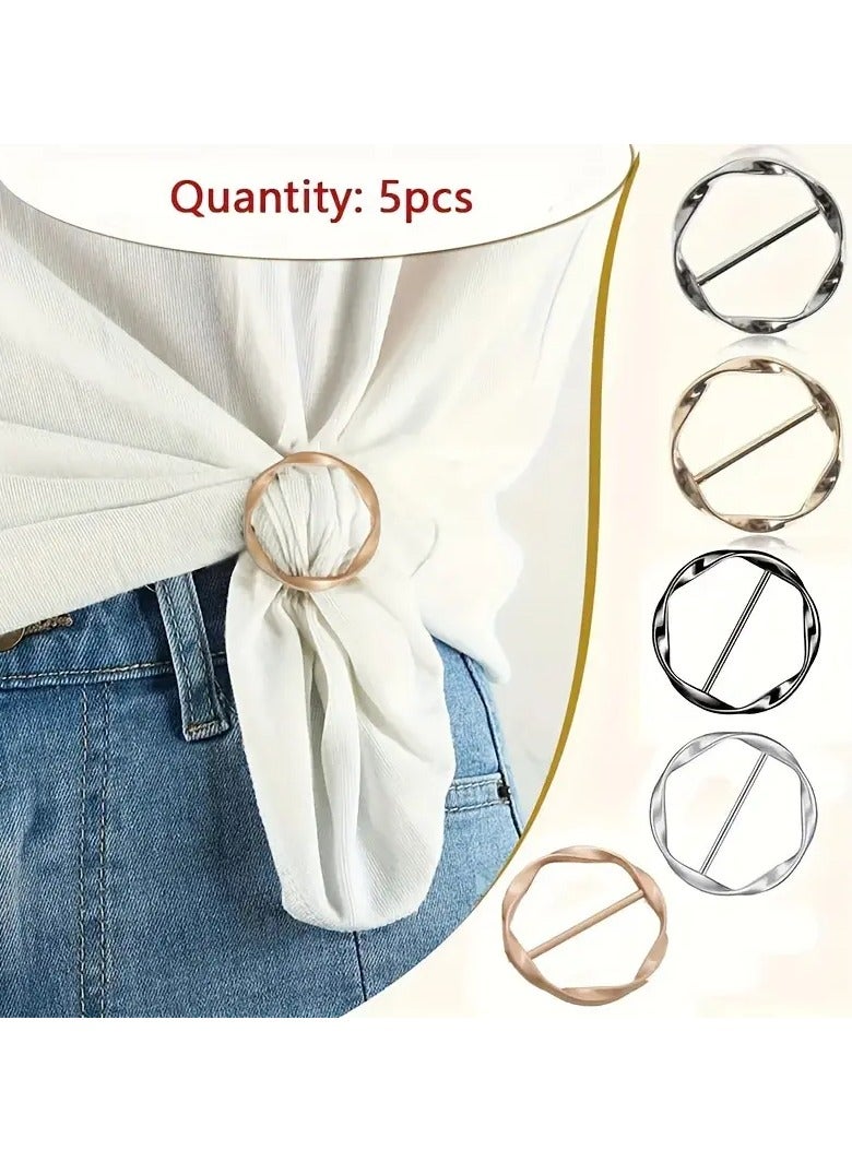 Goolsky 5pcs Elegant Alloy Buckle Set - Versatile for Waist, Belt & T-Shirt Styling, Casual Pop-Culture Design - Image 1