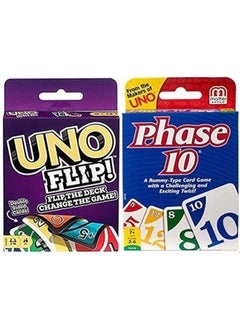 Mattel Games Phase 10 And Uno Flip Games  - Image 1