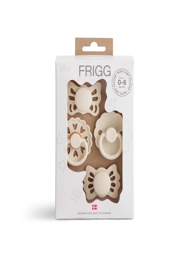 FRIGG فرقة مصاصة الأطفال الأولى - قلب زهور 4-pack | صنع في الدنمارك | خالي من BPA (كريم، 0-6 أشهر) - Image 1