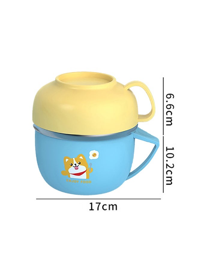 LITTLE SURPRISE BOX - Light Blue small size Foxy Dual Handle Soup and Noodles Lunch Box with matching Cover - Image 1