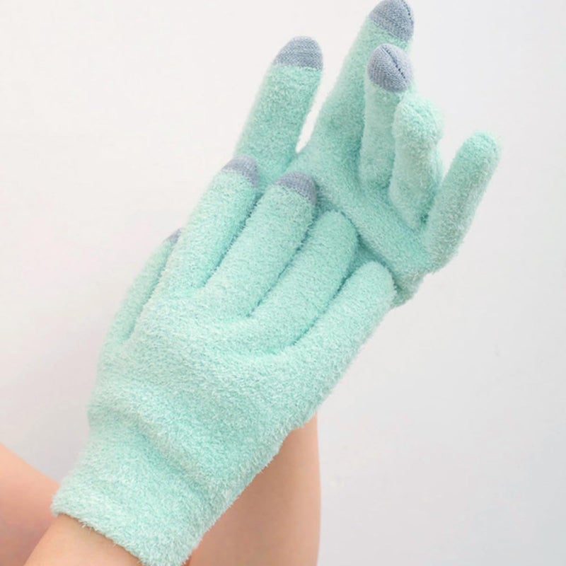 2 Pairs Spa Moisturizing Gloves with Essential Oil Gel, Touchscreen Beauty Care Mittens for Dry Cracked Hands, Exfoliating and Hydrating Hand Covers for Adult Skin Care - Image 3