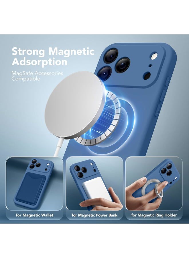 SUYDANBOX Magnetic for iPhone 17 Pro Max Case, Compatible with MagSafe, [Full Camera Protection][Screen Protector] Silicone Shockproof Protective Phone Case for iPhone 17 Pro Max 6.9", Lake Blue - Image 2