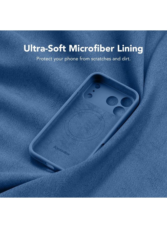 SUYDANBOX Magnetic for iPhone 17 Pro Max Case, Compatible with MagSafe, [Full Camera Protection][Screen Protector] Silicone Shockproof Protective Phone Case for iPhone 17 Pro Max 6.9", Lake Blue - Image 5