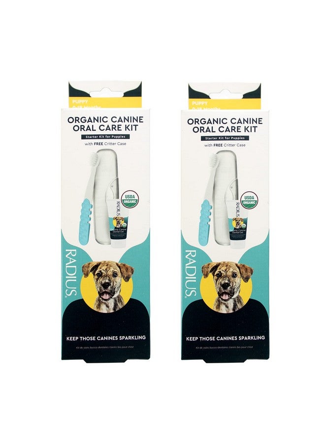 RADIUS USDA Organic Dental Solutions Puppy Kit 2 Units, Kit Includes 1 Dog Toothbrush & 1 0.8oz Toothpaste, Ultra Soft Bristle & Non Toxic Toothpaste for Dogs, Designed to Clean Teeth, Xylitol Free - Image 1