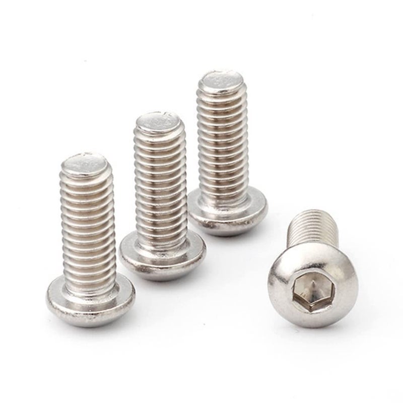 Histure 50 Pcs 1/4-20 x 1 Button Head Socket Cap Bolts Screws,304 Stainless Steel 18-8,Allen Socket Drive,Bright Finish,Fully Machine Thread (1/4-20 x 3/8 50pcs) - Image 4