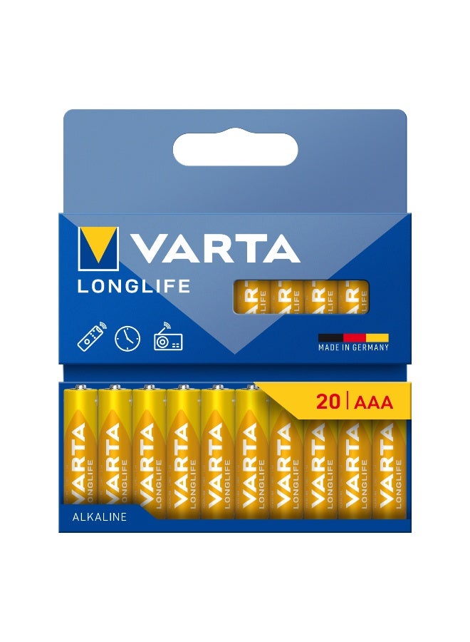 VARTA LONGLIFE AAA BLI 20 | Alkaline Energy System | 10 years power in storage guaranteed | Longlife Power Solution - Image 1