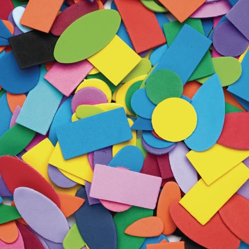 Colorations Big Jumbo Bag of Foam Shapes, 1 Lb Bulk, Assorted Colors, Geometric Rainbow Shapes, for STEM, STEAM, Collage, Mosaic, Arts & Crafts, Learning, Matching, Sorting, Pattern (Item # FOAMRUS) - Image 3