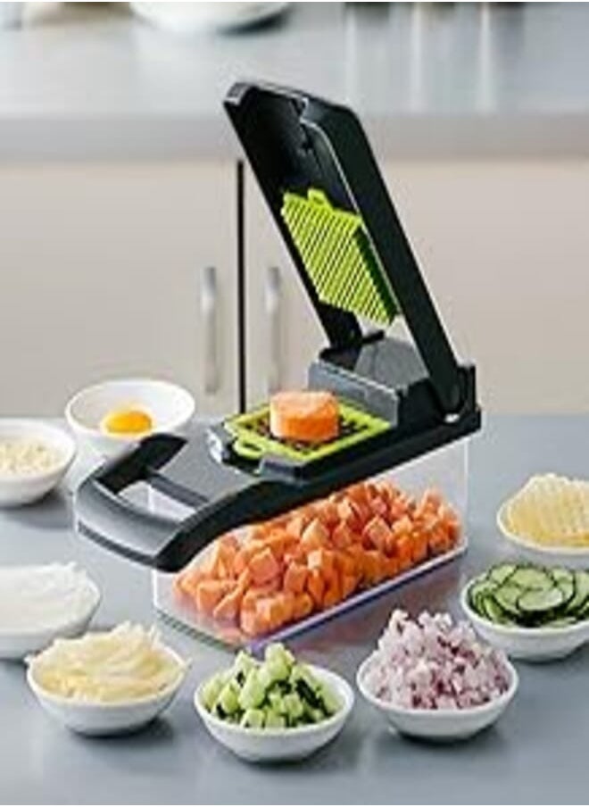 mybrand 12 in 1 Fruit Peeler Food Salad Vegetable Onion Potato Cutter Dicer Chopper Slicer 