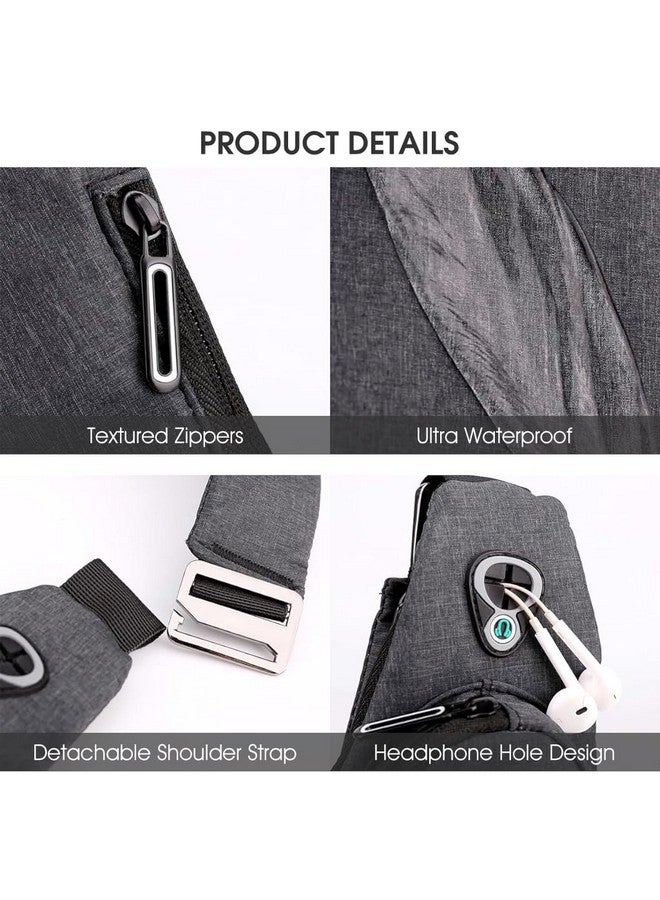 GUSTAVE® Sling Bag for Men Waterproof Fanny Pack Cross Body Bag Stylish Side Bag with Adujustable Shoulder Strap Lightweight for Outdoor, Travel, Hiking, Sports(22cm x 4cm x 35cm) - Image 3