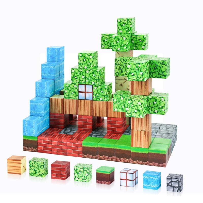 civan Magnetic Blocks 63pcs Magnetic Building Blocks for Kids Boys Girls Age 3458 9 10 Game Sensory STEM Constructions Toys Birthday Easter Gifts for Boy Girls - Image 3