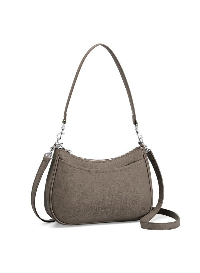 befen Genuine Leather Crossbody Bags for Women Anti Theft Shoulder Purse Trendy Hobo Bag with RFID Womens Handbag Purse, Taupe, Medium - Image 1