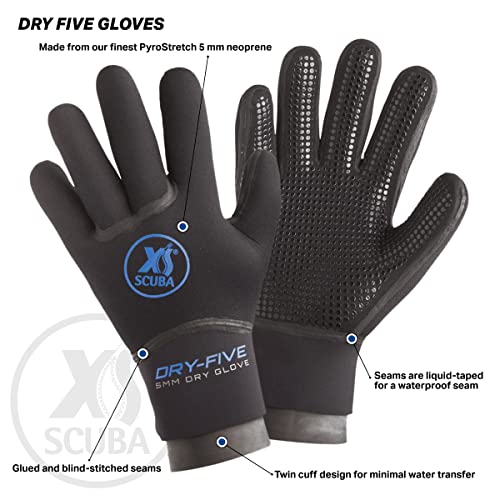 XS Scuba Dry Five Gloves - X-Large - Image 2