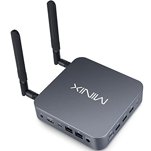 MINIX NEO J51-C8 Max Mini Computer, 8GB/512GB M.2 PCIe NVMe SSD Windows 11 Pro, Aluminum/Wi-Fi6/Dual 2.5GB LAN/USB-C/Triple Display/4K/Auto Power On/PXE Boot/RTC/Vesa Mount - Image 1