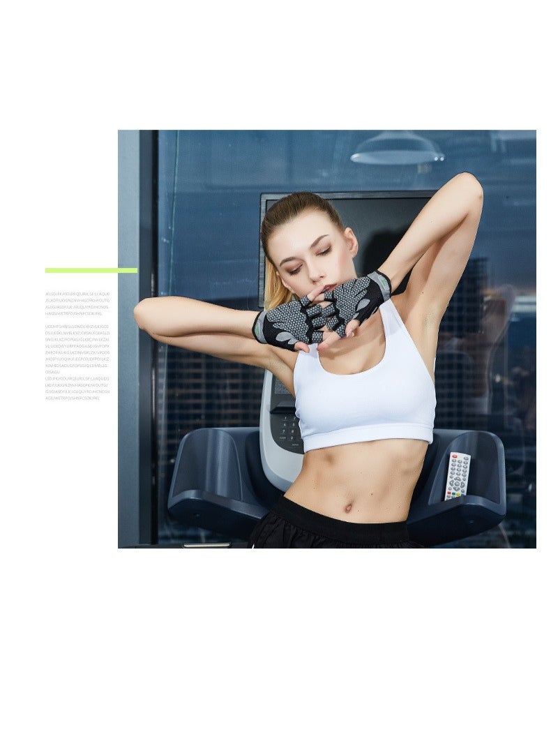 Fitness Gloves for Men & Women, Anti-Slip Half Finger Gloves for Gym, Weight Training, Bodybuilding, and Cycling