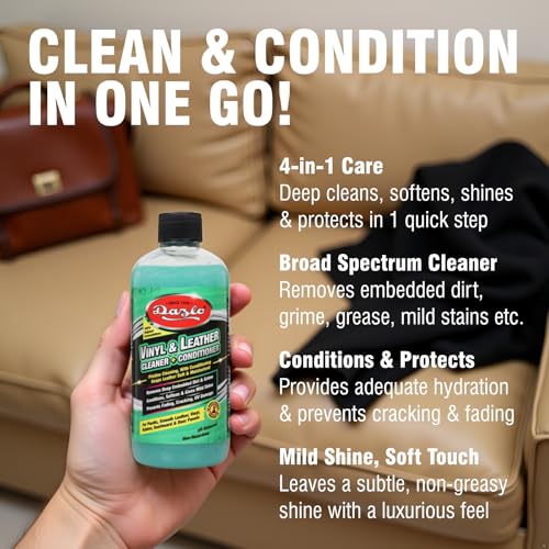 Dazlo Vinyl Leather Cleaner + Conditioner (300ml) | 2-in-1 Formula | Gently Cleans, Shines, Protects Car Interiors, Dashboard, Seat, Doors, Plastic & Rubber Parts, Leather Rexine Jacket Sofa Handbag - Image 3