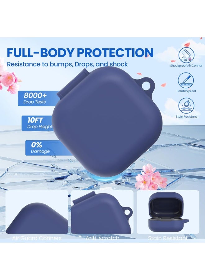 ACLIX Silicone Case For Samsung Buds 4 and Buds 4 Pro, Anti-Shock, Anti-Drop, Anti-Dust, Visible LED Light, Protective Cover with Strap | Dark Blue - Image 5