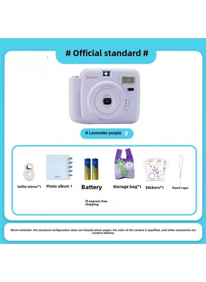 Generic 2024 Smart Camera Product Polarette Automatically Photographs Student Camera Classic Photograph Camera Printable-Body Color:There Are Still Five Pieces Left (soft And Waxy Purple) - Official Standard Configuration  - Image 1