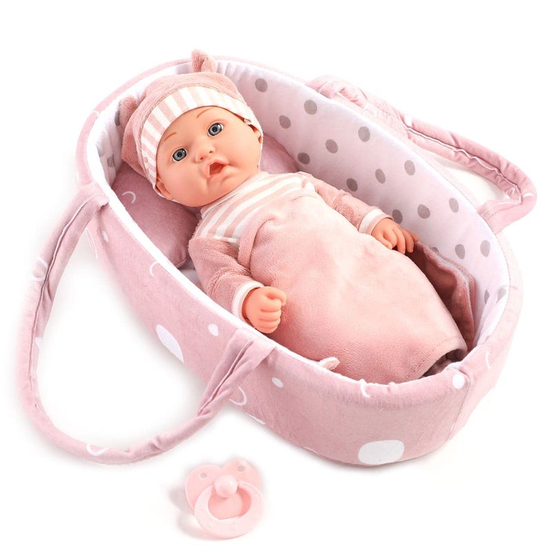 Enjoyin 12'' Baby Doll Playset with Washable Doll Accessories Includes Carrier Bassinet Bed, Pacifier, Blanket, and Pillow, First Baby Dolls for Toddlers 36 Months and Up - Image 2