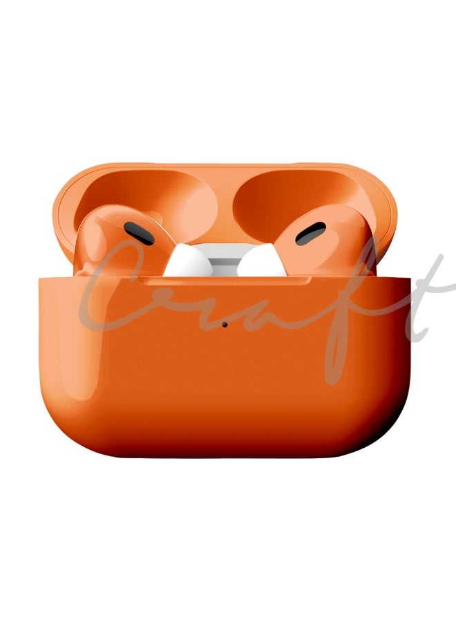 Craft Merlin Craft Customized Apple AirPods Pro 3 – Cosmic Orange Hand-Painted Finish, Personalized Wireless Earbuds, Vibrant Aesthetic Gift (Cosmic Orange 17) - Image 1