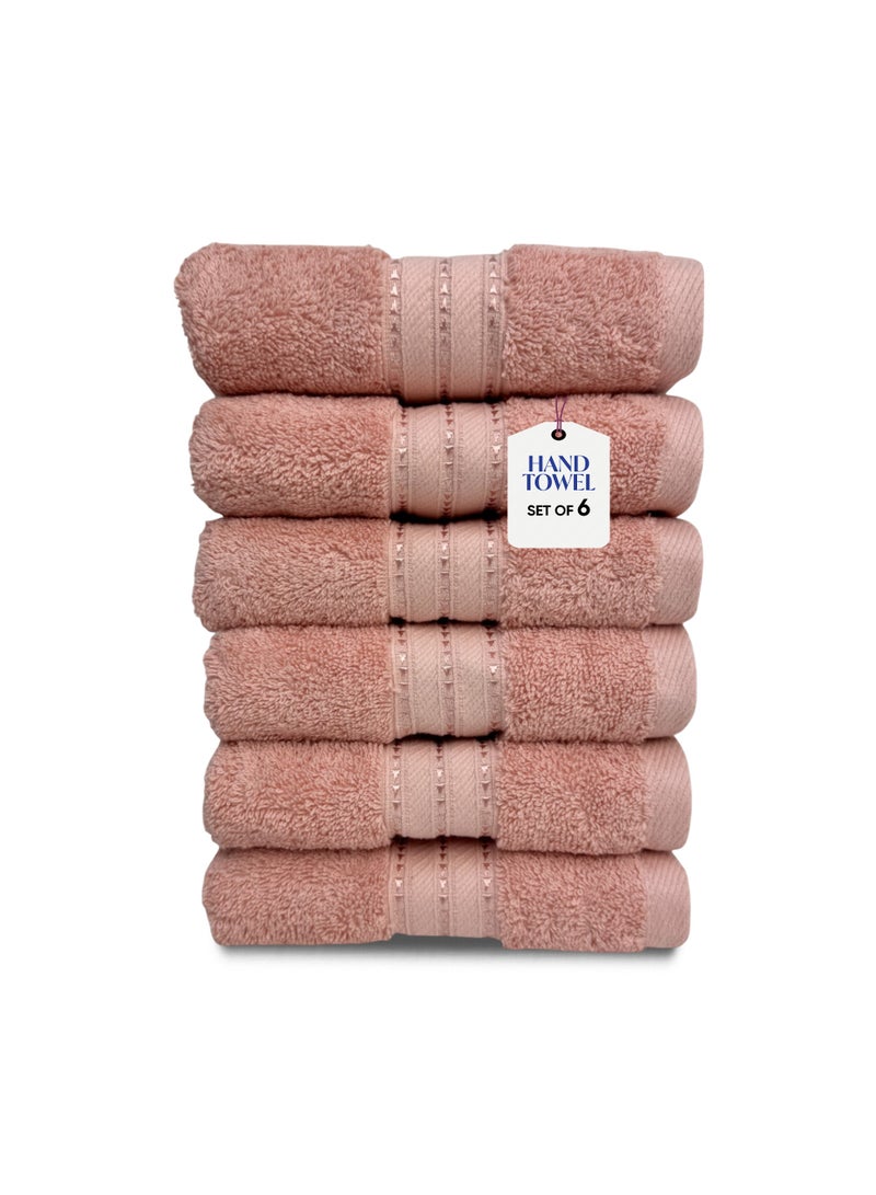 كاسينو Kassino Jumbo Hand Towel (6 Pack, 45x70 cm) - 580 GSM Large Hand Towels,100% Combed Cotton, Soft & Quick-Dry Towels, Highly Absorbent, Double Stitched Hotel Quality Towels | Evening Sand - Image 1