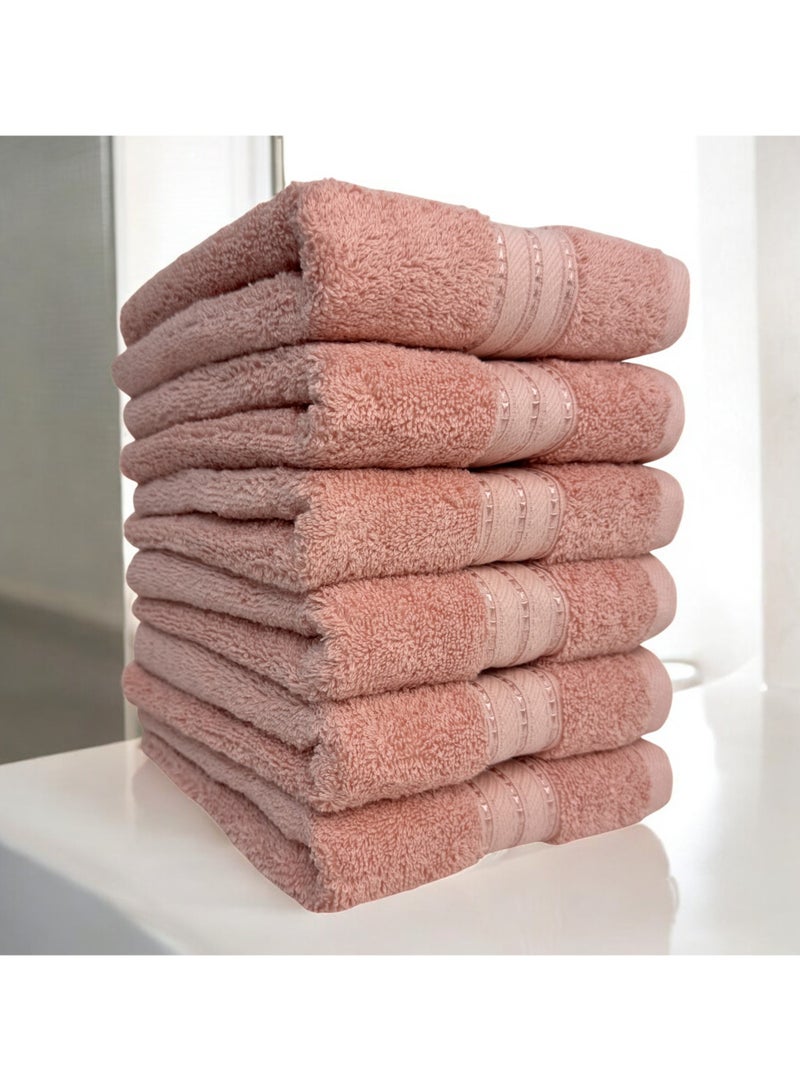 كاسينو Kassino Jumbo Hand Towel (6 Pack, 45x70 cm) - 580 GSM Large Hand Towels,100% Combed Cotton, Soft & Quick-Dry Towels, Highly Absorbent, Double Stitched Hotel Quality Towels | Evening Sand - Image 2