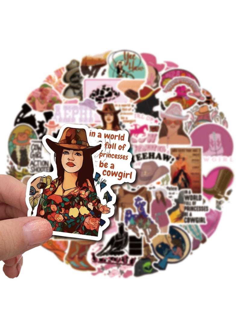 قوس قزح أورينبو ملصقات Preppy، مجموعة من 50 قطعة من ملصقات رعاة البقر للأطفال والبنات، ملصقات غربية لزجاجات المياه ومجلات الكمبيوتر المحمول وملصقات الجيتار الجمالية وملصقات فينيل مقاومة للماء - Image 2